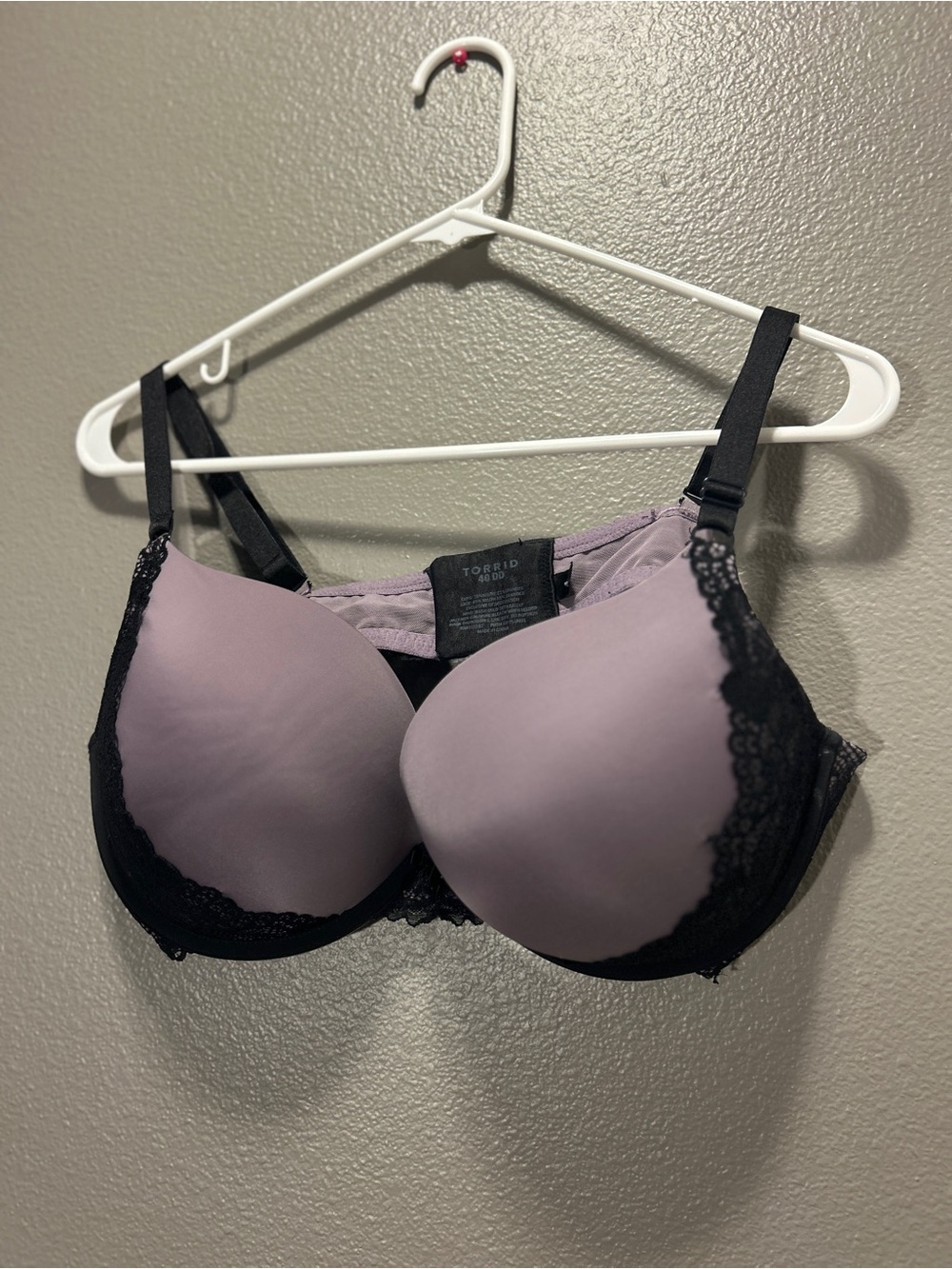Torrid Curve 40DD Purple Sage Lace Push Up Plunge Smoothing Back Underwire Bra